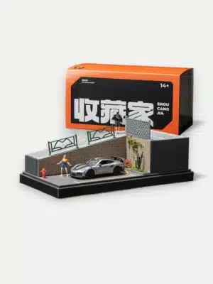 SHOU CANG JIA 1:64 Steep Slope Parking Diorama with Acrylic Display Case