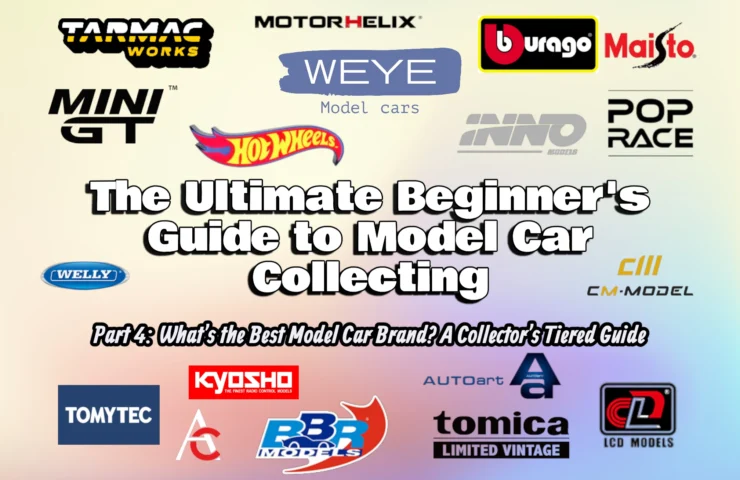 The Weye Model Cars' guide to the best model car brands, featuring logos from MiniGT, AUTOart, BBR, Tomica Limited Vintage (TLV), and all other brands sold at our store.