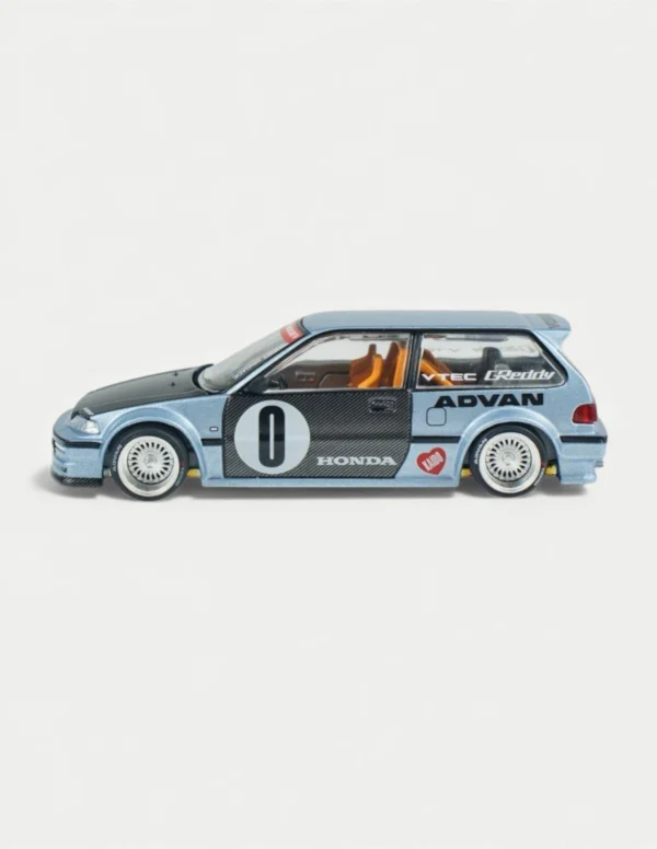 Kaido House x MINI GT 1:64 Honda Civic EF Roulette V1 Light Blue - KHMG179