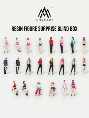 Assortment of MoreArt 1:64 scale female figures featuring street fashion and sportswear styles for diecast photography and displays.