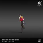 Moreart 1:64 Scale Resin Waiter Girl Figure Set - For Fast Food Diorama (3pcs)