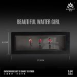 Moreart 1:64 Scale Resin Waiter Girl Figure Set - For Fast Food Diorama (3pcs)