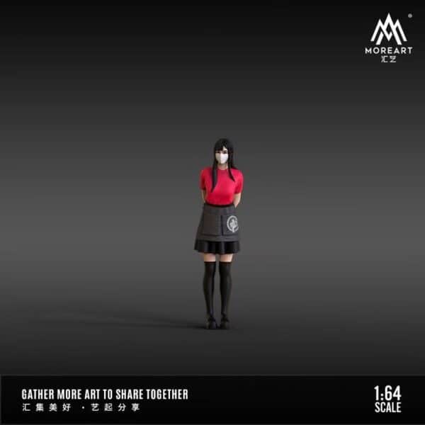 Moreart 1:64 Scale Resin Waiter Girl Figure Set - For Fast Food Diorama (3pcs)