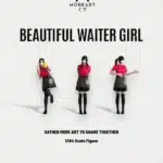 Moreart 1:64 Scale Resin Waiter Girl Figure Set - For Fast Food Diorama (3pcs)