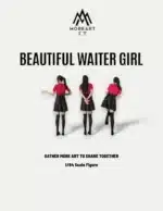 Moreart 1:64 Scale Resin Waiter Girl Figure Set - For Fast Food Diorama (3pcs)