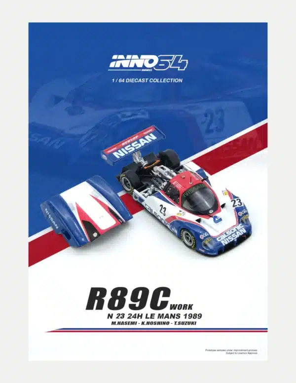 INNO64 1:64 Nissan R89C Le Mans 1989 No.23 - Removable Cowling & Engine Detail