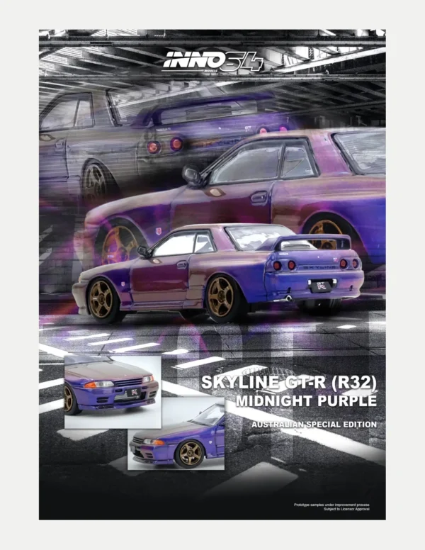 [PRE-ORDER] INNO64 1:64 Nissan Skyline GT-R (R32) Midnight Purple - Australia Special Edition (Limited)