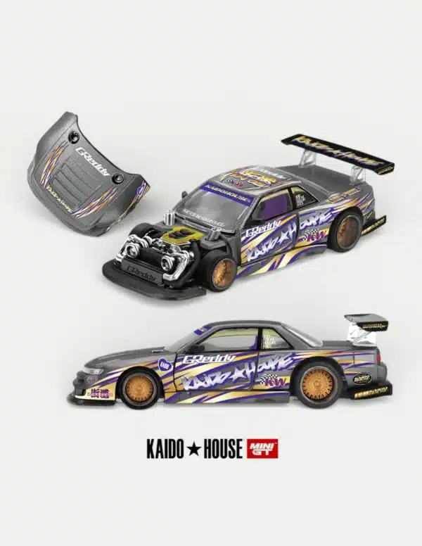 [PRE-ORDER] Kaido House x MINI GT 1:64 Nissan Silvia S13-R Kaido Drift V1 "GReddy" Gunmetal Gray