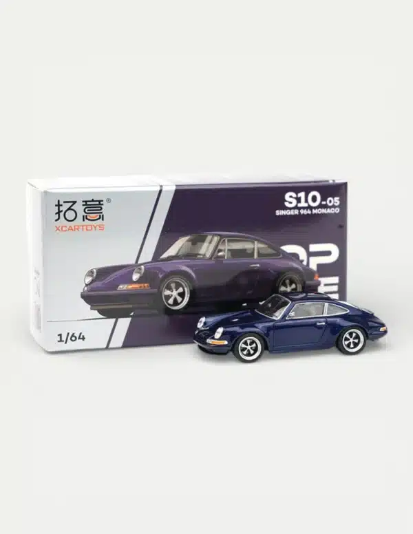 Xcartoys x POP RACE 1:64 Porsche 964 Singer 911 Monaco Commission - Midnight Blue