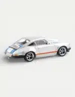 Xcartoys x POP RACE 1:64 Porsche 964 Singer 911 - Silver Metallic with Blue and Red Stripes