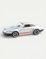 Xcartoys x POP RACE 1:64 Porsche 964 Singer 911 - Silver Metallic with Blue and Red Stripes