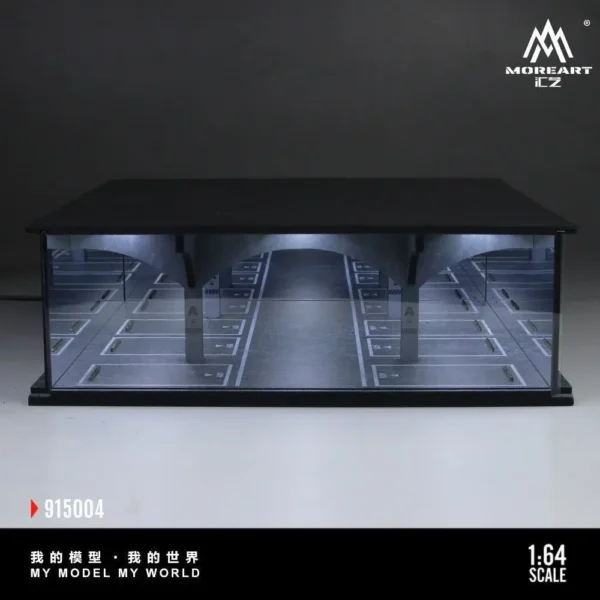 MoreArt 1:64 Underground Parking Garage Diorama - LED Display Case with Mirror Effect
