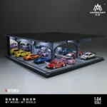 MoreArt 1:64 Underground Parking Garage Diorama - LED Display Case with Mirror Effect