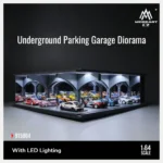 MoreArt 1:64 Underground Parking Garage Diorama - LED Display Case with Mirror Effect