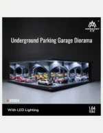 MoreArt 1:64 Underground Parking Garage Diorama - LED Display Case with Mirror Effect