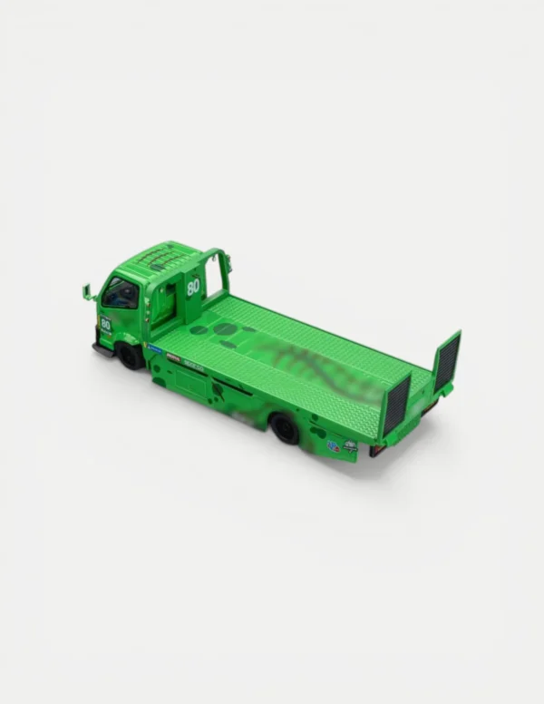 Mega Gear 1:64 Custom Flatbed Tow Truck - Dinosaur Racing Liveries (Green / Pink / Black)
