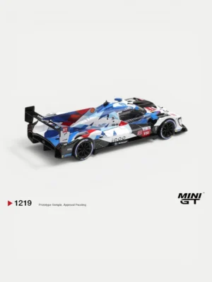Detailed rear wing and diffuser of the BMW M Team WRT diecast #15 Le Mans miniature by MINI GT.
