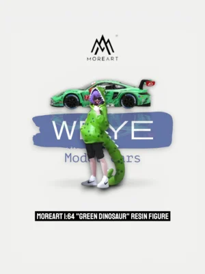 Moreart 1:64 Green Dinosaur Resin Figure – Diorama Accessory for AO Racing Porsche "Rexy"