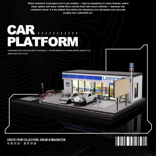 SHOU CANG JIA 1:64 Lawson Convenience Store (Large) Diorama with LED Lighting & Accessories