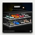 SHOU CANG JIA 1:64 Minimalist Two-Story Parking Garage Diorama Display Case [8-Car Capacity]