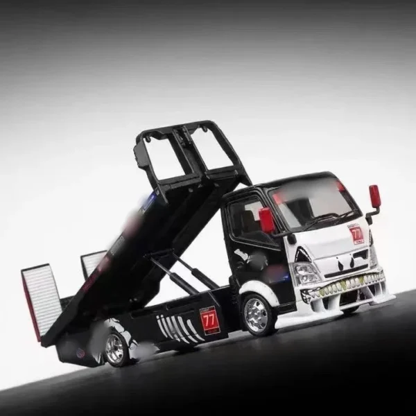 Mega Gear 1:64 Custom Flatbed Tow Truck - Dinosaur Racing Liveries (Green / Pink / Black)