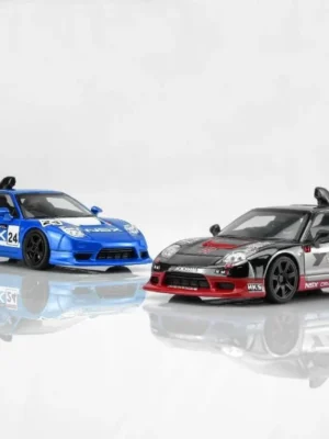 Side-by-side view of 1/64 scale Honda NSX-R Custom GT Look diecast cars. Premium 1/64 collectible car models by MH.