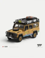 MINI GT #1309 Land Rover Defender 110 1:64 Diecast - 1998 Camel Trophy Tierra del Fuego CT.10 USA