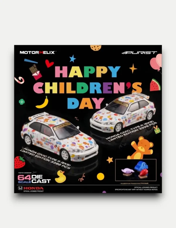 MotorHelix 1:64 Honda Civic TYPE R (EK9) Diecast - Children's Day Edition