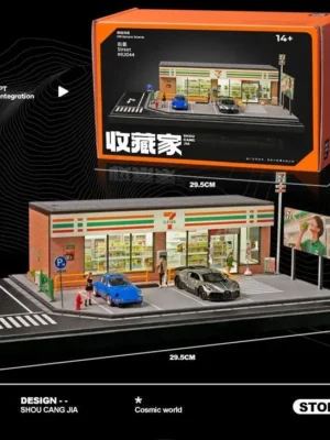 Premium branded packaging box for the 1:64 city street mart diorama, ideal for high-end diecast collectors.