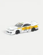 Pop Race 1:64 LB SUPER SILHOUETTE S15 SILVIA White & Yellow Diecast Car