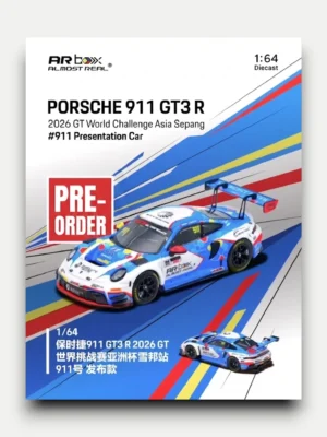 AR Box (Almost Real) 1:64 Porsche 911 GT3 R - 2026 GT World Challenge Asia Sepang #911 Absolute Racing Presentation Car