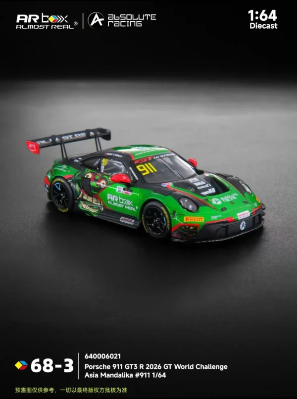 AR Box (Almost Real) 1:64 Porsche 911 GT3 R 2026 GT World Challenge Asia Mandalika #911 Barong Livery
