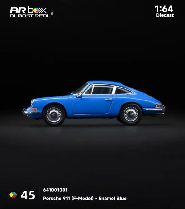 AR Box (Almost Real) 1:64 Porsche 911 (F-Model) Enamel Blue Diecast Car