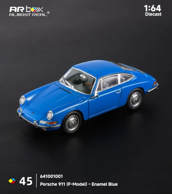 AR Box (Almost Real) 1:64 Porsche 911 (F-Model) Enamel Blue Diecast Car