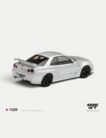 MINI GT #1329 1:64 Nissan NISMO R34 GT-R Z-tune Silver (RHD)