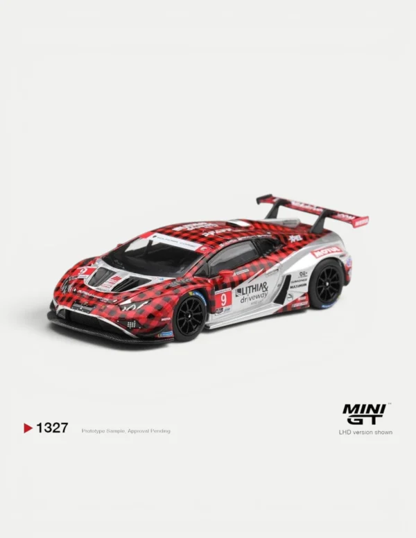 MINI GT #1327 1:64 Lamborghini Huracan GT3 EVO2 #9 Pfaff Motorsports 2025 IMSA LHD