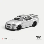 MINI GT #1329 1:64 Nissan NISMO R34 GT-R Z-tune Silver (RHD)
