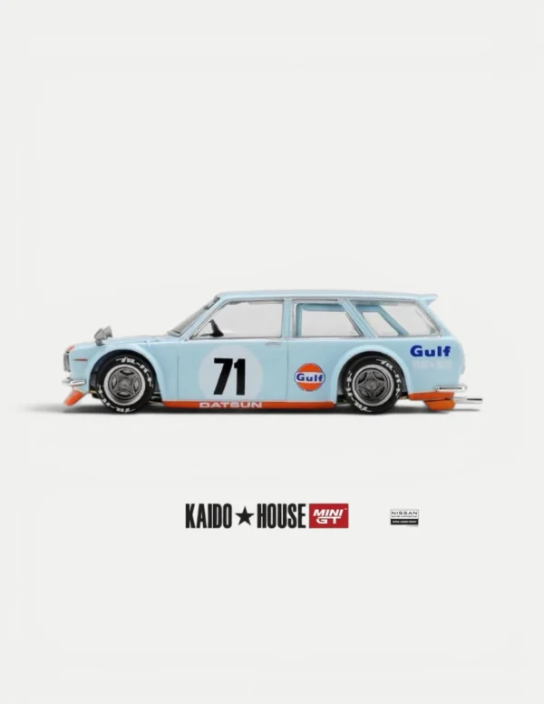 Kaido House x MINI GT 1:64 Datsun 510 Wagon Gulf V1 Diecast Model (KHMG302)