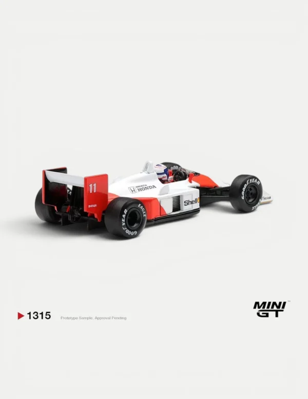 MINI GT #1315 McLaren MP4/4 #11 Alain Prost 1988 Canadian Grand Prix 2nd Place