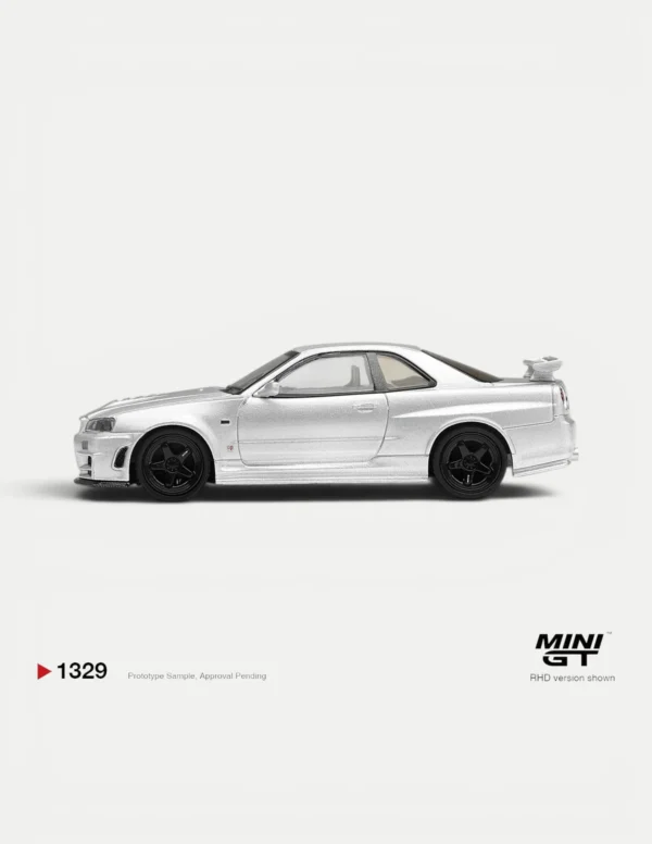 MINI GT #1329 1:64 Nissan NISMO R34 GT-R Z-tune Silver (RHD)