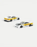 Pop Race 1:64 LB SUPER SILHOUETTE S15 SILVIA White & Yellow Diecast Car