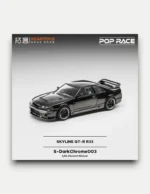 Pop Race x XCARTOYS 1:64 Nissan Skyline GT-R R33 Dark Chrome Diecast (PRDC003)
