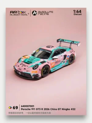 AR Box (Almost Real) 1:64 Porsche 911 GT3 R 2026 China GT Ningbo #22 Peach Blossom Livery
