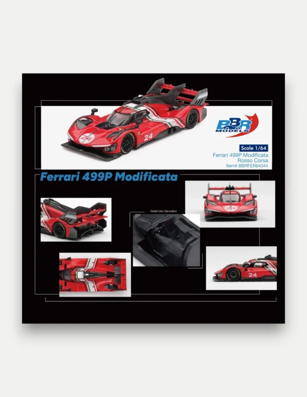 BBR Models 1:64 Ferrari 499P Modificata Rosso Corsa #24