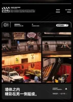 SHOU CANG JIA 1:64 Scale Vintage American Garage Diorama (Double-Deck with LED)
