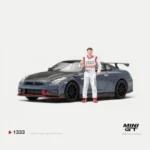 MINI GT #1333 1:64 Nissan GT-R Nismo 2024 Tsukuba Lap Record w/ Matsuda Figure RHD