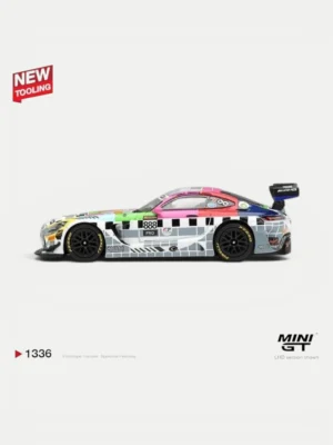 Side profile of the 1/64 Mercedes-AMG GT3 Team GMR diecast. Highlighting the 2025 Bathurst 12 Hour Meguiar's decals.