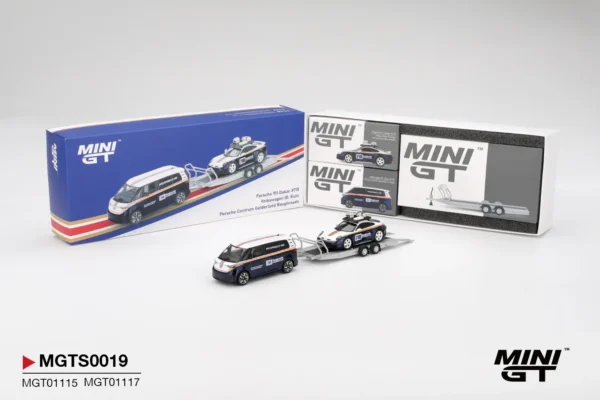 MINI GT MGTS0019 1:64 Porsche 911 Dakar #718 / Volkswagen ID. Buzz Porsche Centrum Gelderland Roughroads Set