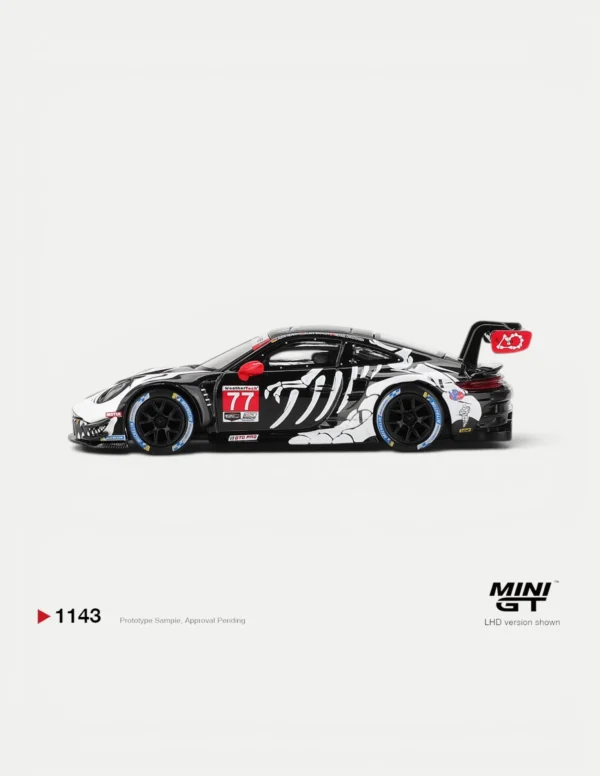 MINI GT #1143 1:64 Porsche 911 GT3 R Skeleton Rexy - #77 AO Racing 2025 IMSA Petit Le Mans