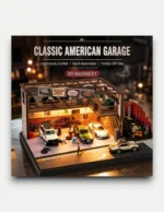 SHOU CANG JIA 1:64 Scale Vintage American Garage Diorama (Double-Deck with LED)